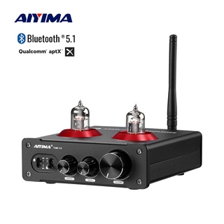 Aiyima Tube-T4 เครื่องขยายเสียงสเตอริโอ บลูทูธ 5.1 HiFi 100Wx2 APTX-HD สําหรับระบบโฮมเธียเตอร์ และอะแดปเตอร์พาวเวอร์ DC 32V