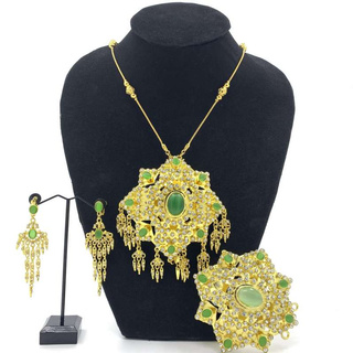 Vintage jewelry vintage traditional Thai set necklace earrings ชุดสร้อยไทย