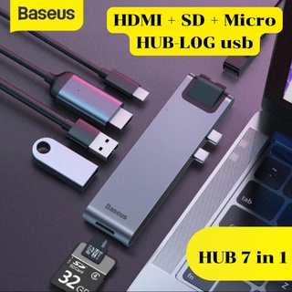 ภาพหน้าปกสินค้า👉ราคาพิเศษ Baseus 7in1 HDMI  HUB usb อะแดปเตอร์ฮับ อุุปกรณ์เสริมคอมพิวเตอร์ HUB อะเเดปเตอร์ USB Type-C ที่เกี่ยวข้อง
