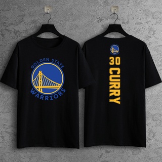 Stephen Curry Vertical Tshirt NBA Golden State Warriors outdoor cal white short sleeve Dewasaสามารถปรับแต่งได้