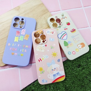 พร้อมส่ง I6/IXR/IXS MAX/I11/I11PRO/I12/I12PRO/I12MAX/I13MINI/I13/I13PRO/เคสซิลิโคน TPU นิ่มกันกล้องพิมพ์ลายการ์ตูน