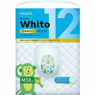 Nepia Whito กางเกงพรีเมี่ยมกลางคืน 12 ชั่วโมงไซส์ M 58ชิ้น (7-10KG)