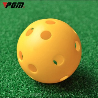 สินค้า PGM Golf Ball for Practice ลูกกอล์ฟฝึกซ้อมในที่ร่ม (Q009) สีเหลือง แบบมีรู