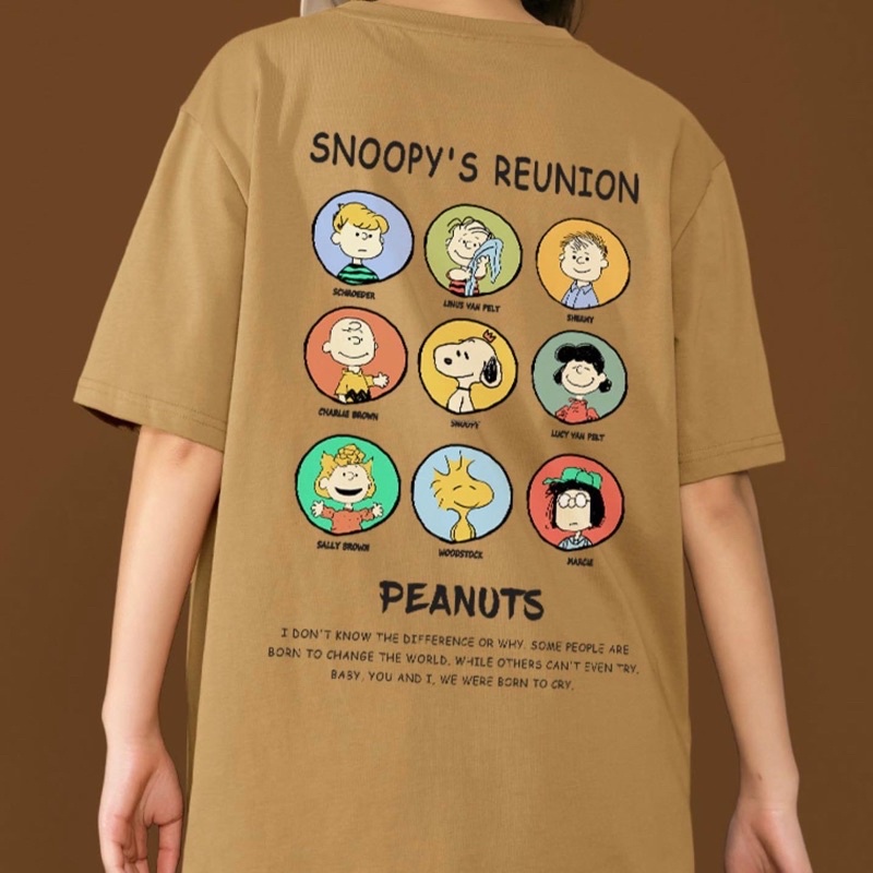 snoopy-s-reunion-เสื้อยืดสไตล์เกาหลี-เนื้อผ้า-cotton-100-ป้าย-call-me-again-by-towearstoreหนาการ์ตูน