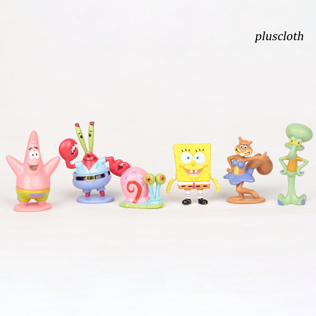 ภาพสินค้าHan_ ฟิกเกอร์การ์ตูน Spongebob 6 ชิ้น / ชุด จากร้าน pluscloth.th บน Shopee ภาพที่ 6