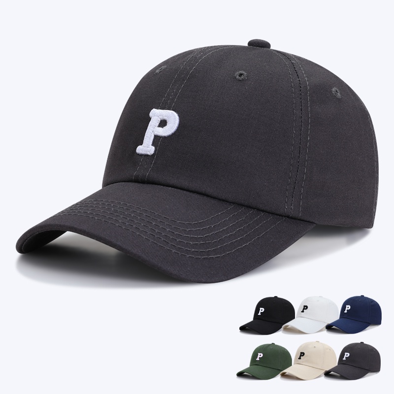 หมวกเบสบอลหมวกผู้หญิงฤดูร้อน-p-ตัวอักษรเกาหลีรุ่น-wild-peaked-หมวกชายกลางแจ้งนักเรียนหญิงฤดูร้อน-sun-hat