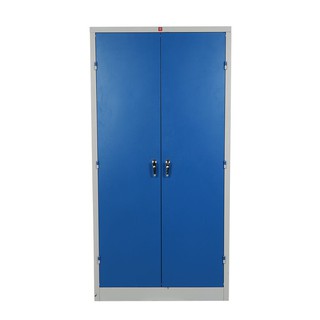 File cabinet HIGH CABINET STEEL KWS-183-RG BLUE Office furniture Home &amp; Furniture ตู้เอกสาร ตู้เหล็กสูงบานเปิดทึบ LUCKY