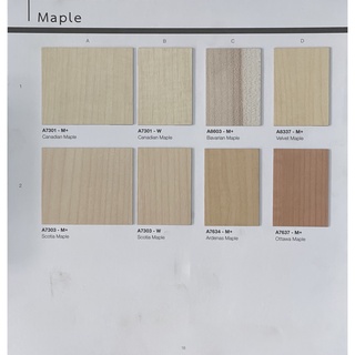 แผ่นลามิเนต Arborite ลายไม้ Maple ขนาด 120 x 240 ซม. หนา 0.7 มม. ใช้สำหรับงานตกแต่งภายใน สวย ทันสมัย มีหลายลายให้เลือก