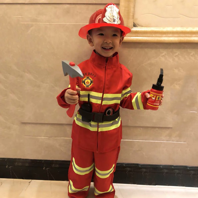 ภาพหน้าปกสินค้าชุดพนักงานดับเพลิง คอสเพลย์ สำหรับเด็ก วันฮาโลวีน