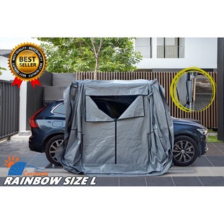 เต็นท์จอดรถพับได้ โรงจอดรถสำเร็จรูป CARSBRELLA  รุ่น RAINBOW ไซส์ L  สำหรับรถที่มีขนาดกลาง - ใหญ่ คูนิล่อน,UV หนา 0.5 mm