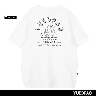 สินค้า Yuedpao ยอดขาย No.1 รับประกันไม่ย้วย 2 ปี ผ้านุ่ม เสื้อยืดเปล่า เสื้อยืด Oversize White tako print