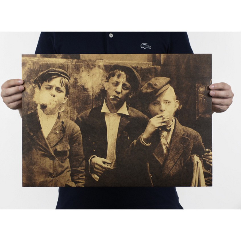 bestprice1920-โปสเตอร์กระดาษ-รูปเด็กสูบบุหรี่-สำหรับตกแต่ง