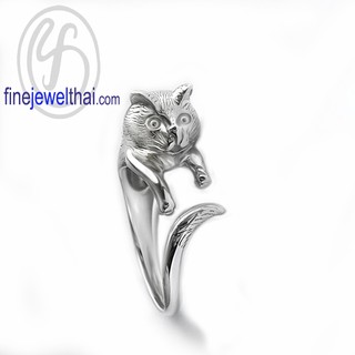 Finejewelthai แหวนเงิน-แหวนแมว-แหวนน้องแมว-แหวนเกลี้ยง-เงินแท้-R138300