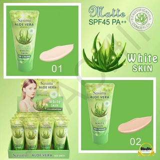 S931 ครีมอโรเวล่า Sasimi Aloe Vera BB cream SPF45 PA++ครีมอโรเวล่า แบบหลอดบีบ เกลี่ยง่ายกลิ่นหอม ครีมรองพื้นพร