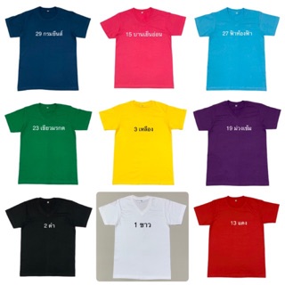 ภาพหน้าปกสินค้าเสื้อยืด คอกลม คอวี แขนสั้น สีพื้น30 สี รอบอกเสื้อ32-52นิ้ว ผู้ชายผู้หญิง  ผ้าคอตตอน ผ้าไม่ขึ้นขน Short Sleeve T Shirt ซึ่งคุณอาจชอบสินค้านี้