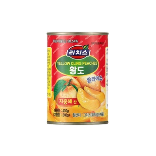 richis yellow cling peaches slice พีชกระป๋อง ผลไม้กระป๋อง พีชเชื่อมกระป๋อง 410g 복숭아 황도 조각 통조림