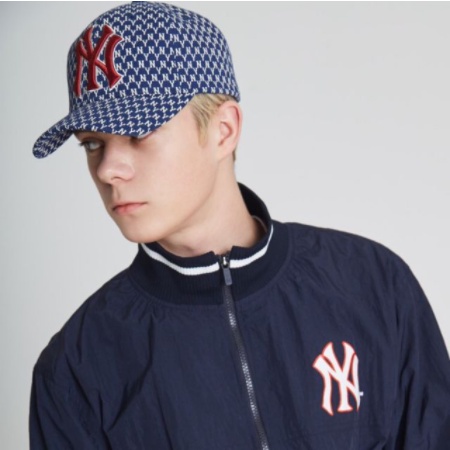 mlb-พร้อมส่ง-หมวกแก็ป-jacquard-monogram-curved-cap-หมวกแก็ปny-ของแท้100