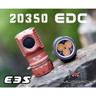 ไฟฉาย Amutorch E3S 3000 Lumens Mini EDC แบตเตอรี่ 18350 6500K สําหรับตั้งแคมป์ เดินป่า