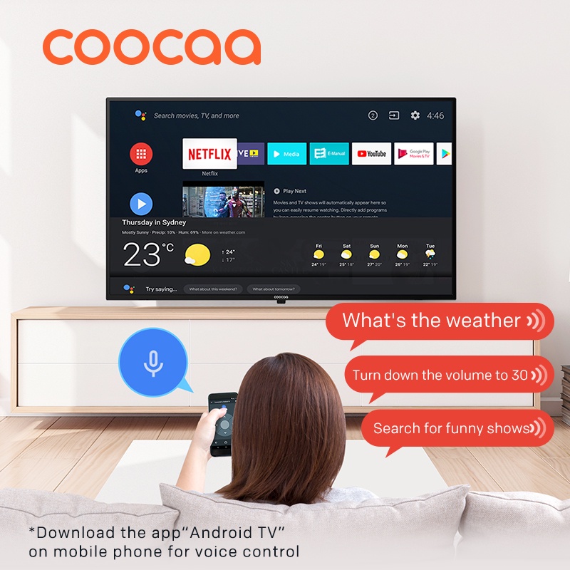 ภาพสินค้าCOOCAA 42S3G ทีวี 42 นิ้ว Inch Android TV LED TV Youtube Built-In FHD Television จากร้าน coocaa_official บน Shopee ภาพที่ 3