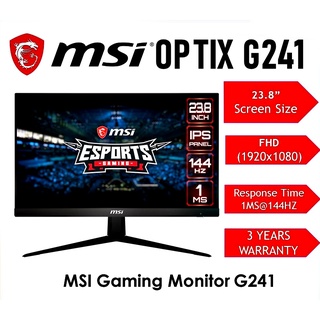 ภาพขนาดย่อของสินค้าMONITOR (จอมอนิเตอร์) MSI OPTIX G241 23.8" IPS FHD 144Hz Warranty 3 - Y