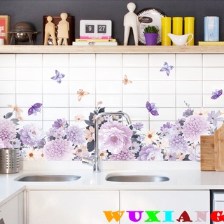 【wuxiang】สติกเกอร์ ลายดอกเบญจมาศ สําหรับตกแต่งผนังห้องนอน ห้องนั่งเล่น กระจก หน้าต่าง