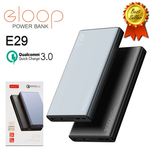 ภาพสินค้าELOOP E29 POWER BANK แบตสำรอง 30000mAh QC 3.0 PD 18W ชาร์จเร็ว แบตสำรอง เพาเวอร์แบงค์ แบตเตอรี่สำรอง จากร้าน klongthom_comshop บน Shopee ภาพที่ 1