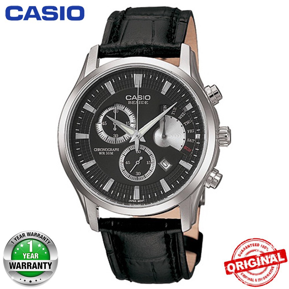 ขายด่วน-casio-beside-bem-501l-1a-นาฬิกาควอทซ์บุรุษนาฬิกาผู้ชายธุรกิจ