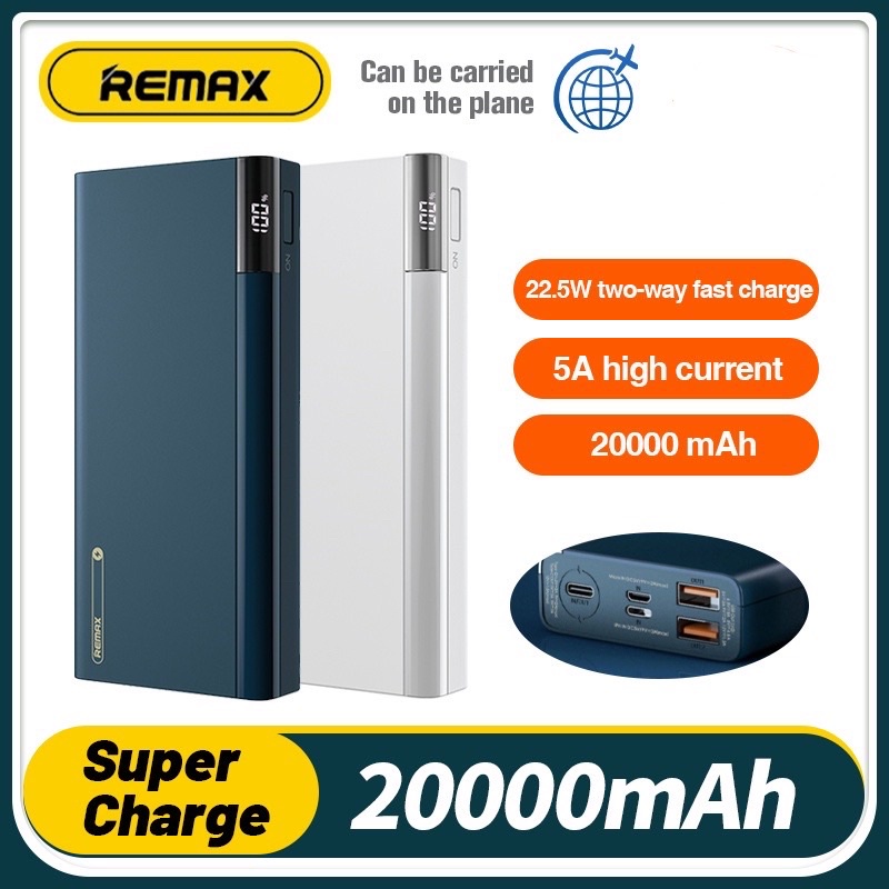 ภาพหน้าปกสินค้าต้นฉบับ Remax Rpp-108 20000 mAh เพาเวอร์แบงค์ การชาร์จอย่างรวดเร็วเป็นพิเศษ Powerbank 22.5W Type C