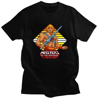 เสื้อยืดแขนสั้นลําลอง ผ้าฝ้าย พิมพ์ลาย He-Man Masters Of The Universe สไตล์เรโทร สําหรับผู้ชาย