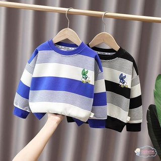 เสื้อกันหนาว แขนยาว ลายทาง สไตล์เกาหลี สําหรับเด็กผู้หญิง