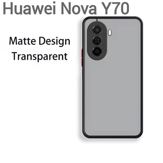 Nova Y70(พร้อมส่งในไทย)เคสขอบนิ่มหลังแข็งขุ่นคลุมกล้องHuawei Nova Y70/Nova 9SE