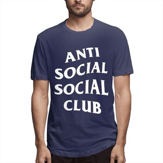 ANTI SOCIAL SOCIAL CLUB (Harga Borong) เสื้อยืดลําลองสําหรับผู้ชายแขนสั้นสีขาวพิมพ์ลาย Essential Superdry Holiday