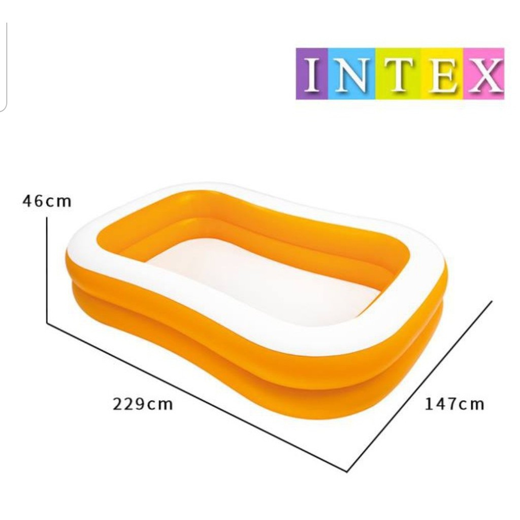 สระน้ำเป่าลม-สระว่ายน้ำ-สระน้ำเด็ก-สระน้ำทรงสี่เหลี่ยม-229ซม-2ชั้นพื้นเรียบ-ขนาด229x147x46ซม-57181