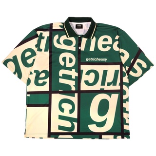 GETRICHEASY BLOCK LOGO OVERSIZED POLO SHIRT