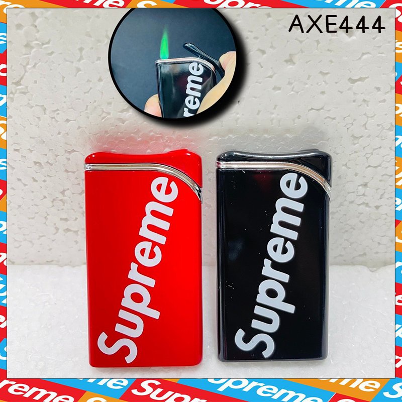 ไฟแช็ค-ไฟแช๊ค-lighter-ไฟฟู่สีเขียวต้านลม-รูป-supreme-พกพาสะดวก-ขายดี