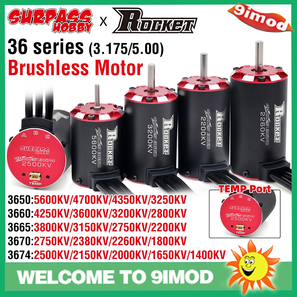 SURPASSHOBBY Rocket-RC Supersonic V2 3650 3660 3665 3670 3674 Brushless Motor Temp/Sensor Port Per 1/8 1/10 RC Car Off-Road Boat - Foto 2