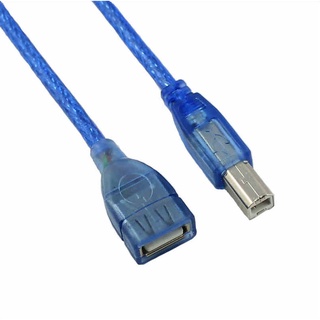อะแดปเตอร์แปลงสายเคเบิล USB 2.0 Type B Male to A Female ( BM to AF ) 30 ซม. สีฟ้า สําหรับเครื่องพิมพ์