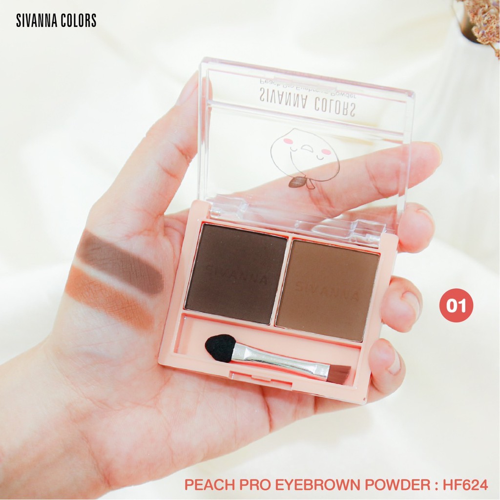 hf624-sivanna-peach-pro-eyebrow-powder-ซิเวนน่า-คัลเลอร์-ที่เขียนคิ้วแบบฝุ่น-พร้อมแปรง-2-หัว-สามารถใช้เป็นเฉดดิ้งได้