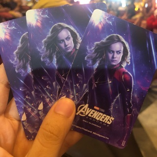 มีแค่2ใบ บัตรสะสม ลาย captain marvel การ์ดสะสม สะสมครบ12 ลายแลกสมุดฟรี