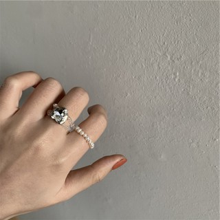 (พร้อมส่ง🌷) SET 2 ชิ้น แหวนลูกปัก แหวนเพชร น่ารักมาก!