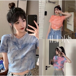 1LDK 🌈พร้อมส่ง🌈เสื้อยืดคอกลม รูดข้าง น่ารัก（285）