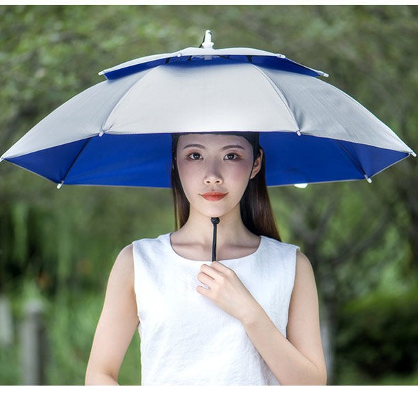 หมวกร่ม-ป้องกันรังสียูวี-2-ชั้นหมวกร่มขนาด-ร่มและอุปกรณ์กันน้ำ-กว้าง77cm-ร่มตกปลา-ร่มพับ-ร่ม-umbrella