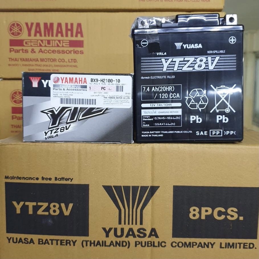 แบตแท้-ytz8v-yuasa-12v-7-4ah-เบิกศูนย์-yamaha-ขายส่ง-4-ลูก