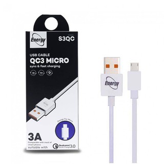 Energy สายชาร์จ USBหัวชาร์จ Micro/Type C/IP8IN ชาร์จเร็ว3Aสินค้ารับประกัน6เดือน
