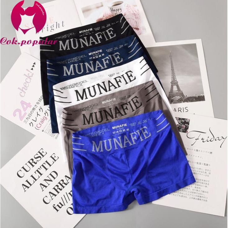 ภาพหน้าปกสินค้า072 พร้อมส่ง BoxerชายMunafie ขอบตัด ผ้านิ่มใส่สบาย ไม่อึดอัด ไม่มีถุง