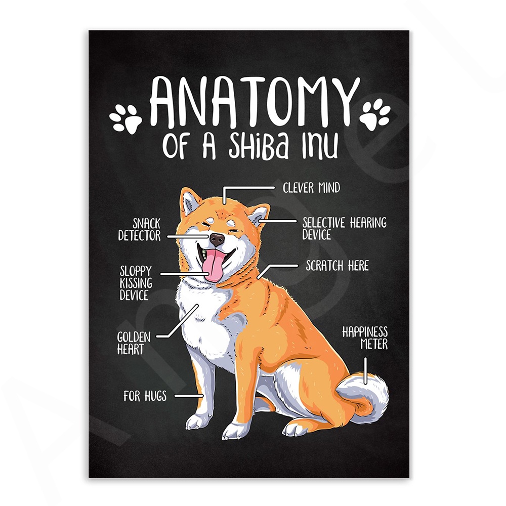 โปสเตอร์ภาพวาดผ้าใบ-รูปสัตว์-สุนัขชิบะอินุ-สําหรับตกแต่งผนังโรงพยาบาล