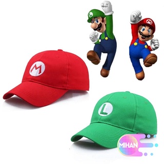 สินค้า Mihan หมวกเบสบอลพิมพ์ลายการ์ตูน Super Mario หลากสีสําหรับผู้หญิงและผู้ชาย