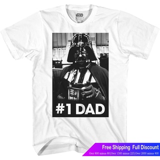 เสื้อยืดแขนสั้น STAR WARS Mens Darth Vader Number One Dad Fathers Day Funny T-Shirt The Amazing World of Gumball Shortส