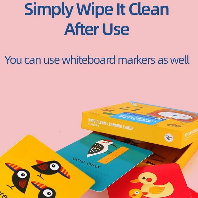 wipe-clean-learning-cards-addition-and-subtraction-ชุดเรียนรู้คําศัพท์ภาษาอังกฤษ-เขียนได้และลบได้-ยี่ห้อ-joan-miro