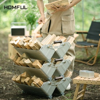 +โค้ดPD9SO8+ Homful Shelf Container 25L ลังพับได้ ลังอลูมิเนียม ลังแคมป์ปิ้ง ลังใส่ของไปเที่ยว